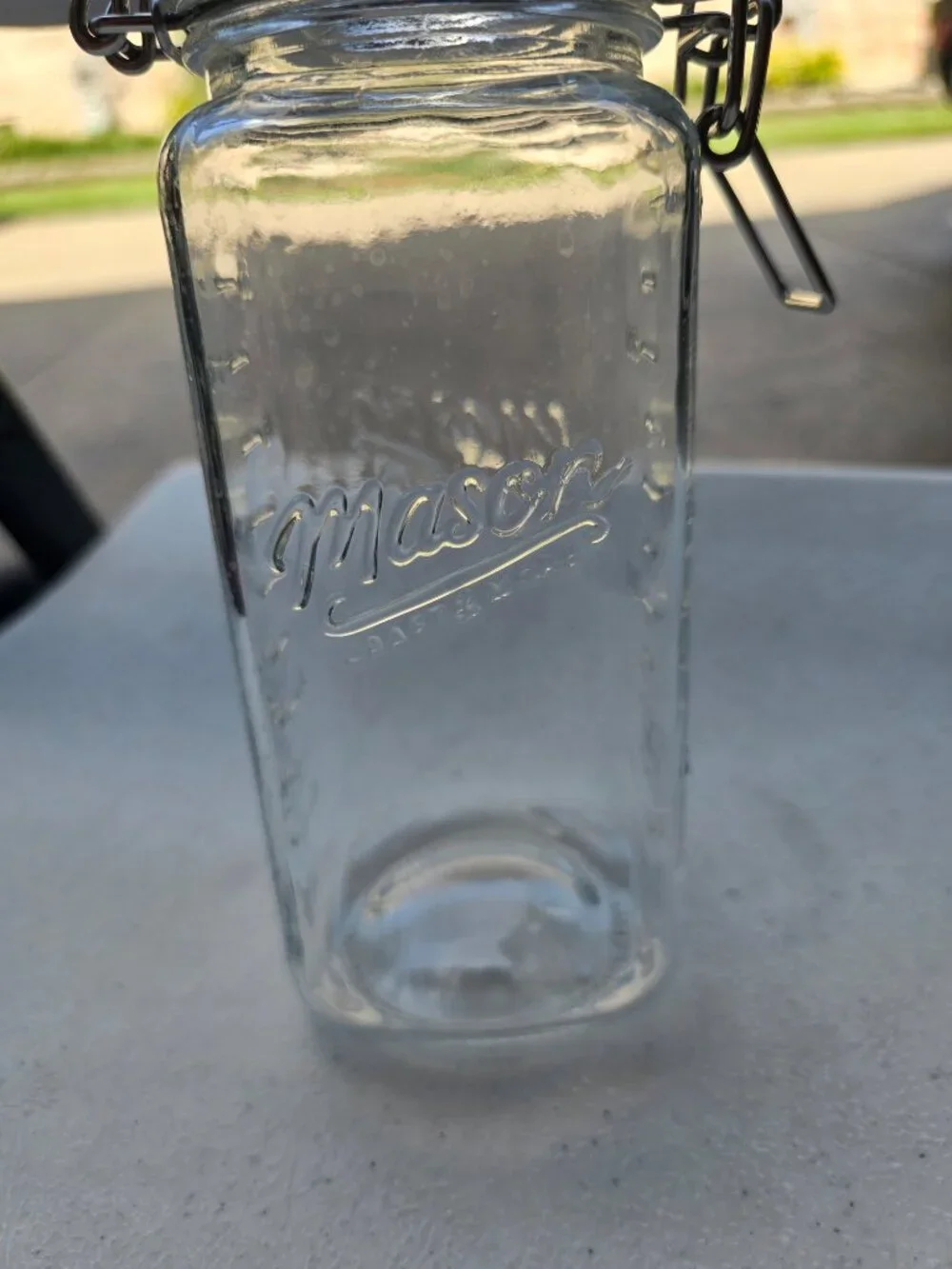 Mason Craft & More 22oz Glass Storage Jar - Round Top Square Base Canister